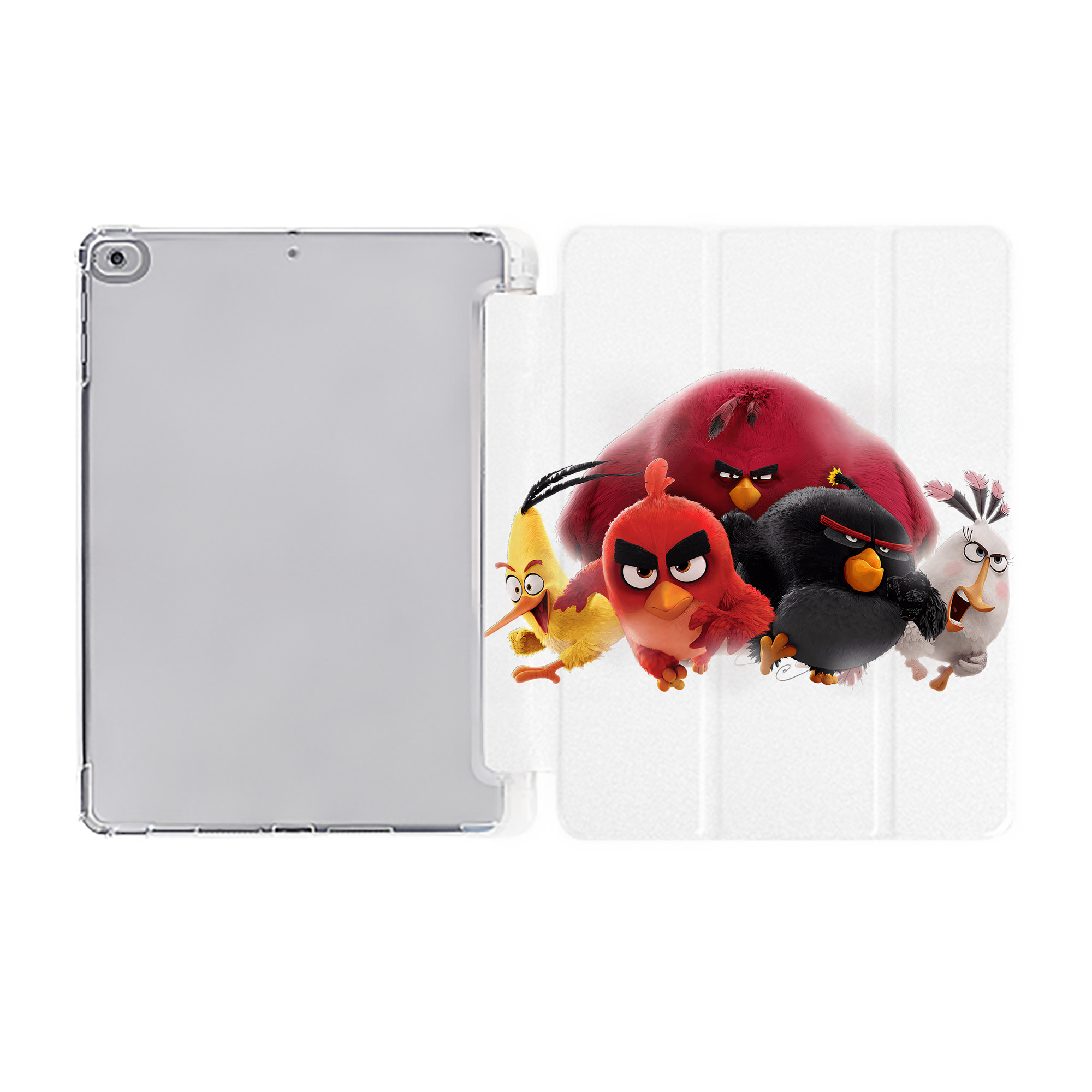 （画像用） Angry Birds アングリーバード IPad ケース ペン収納付き 三つ折りスタンド PUレザー×シリコン 対応機種9.5/10.5/10.9インチ